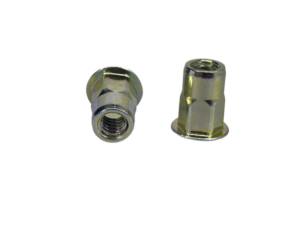 1/4-20 Semi-Hex Body Open End Steel Rivet Nut, AHC-420-165